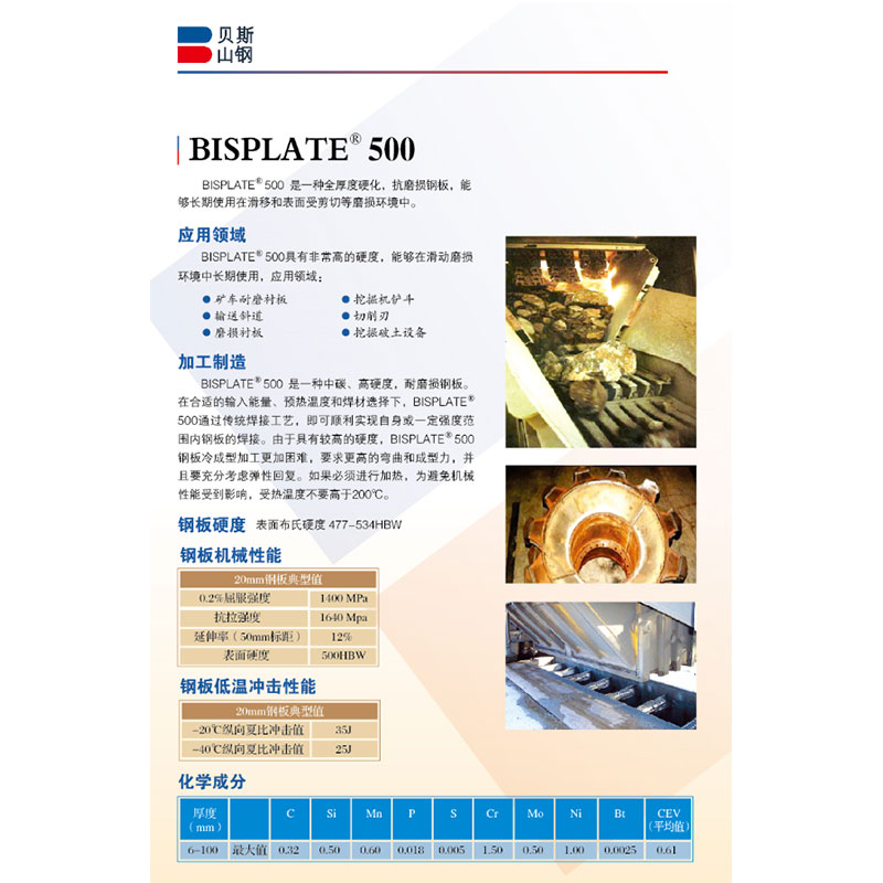 BISPLATE®500高强度耐磨钢